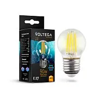 Лампа светодиодная Voltega E27 6,5W 2800K прозрачная VG10-G45E27warm9W-F 7138 